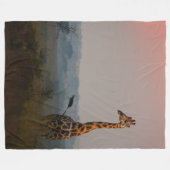 African Safari Colorful Sunrise with Animals Fleecedecke (Vorderseite (Horizontal))