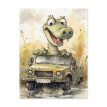 African Safari Crocodile Postcard
