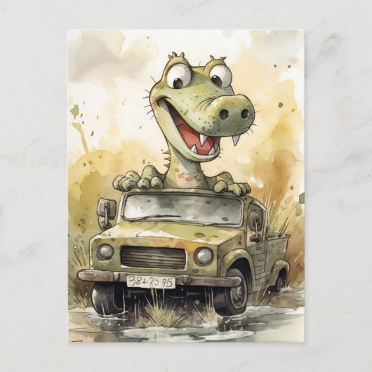 African Safari Crocodile Postcard Postkarte (Vorderseite)