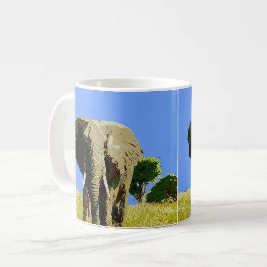 African Safari Elephant Kaffeetasse (Vorderseite Links)