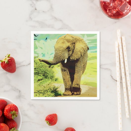 African Safari Elephant Serviette (Beispiel)