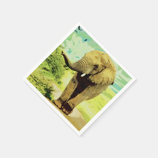 African Safari Elephant Serviette (Ecke)