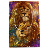African Safari Fantasy Lions Mittlere Geschenktüte (Vorderseite)