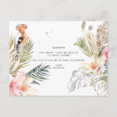 African Safari Floral | Seid meine Trauzeugin Postkarte (Rückseite)