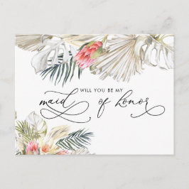 African Safari Floral | Seid meine Trauzeugin Postkarte