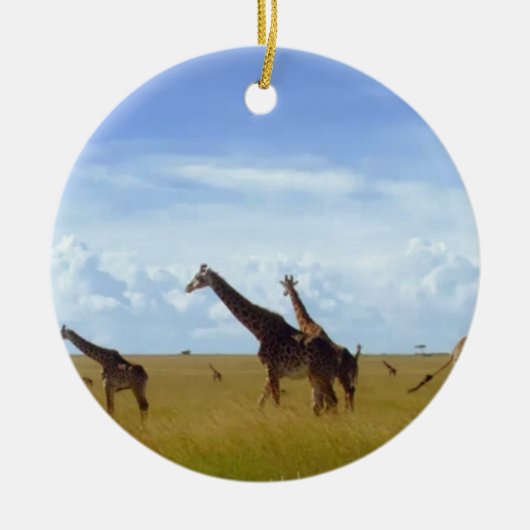 African Safari Giraffe: Kenya National Park Keramik Ornament (Vorne)