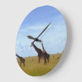 African Safari Giraffes Große Wanduhr (Winkel)