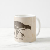 African Safari Giraffes & Tree Jungle Zoo Vintag Kaffeetasse (VorderseiteRechts)