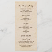 African Safari Giraffes Vintage Wedding Program Programm (Rückseite)