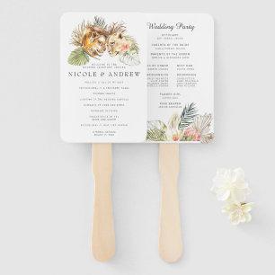 African Safari Hochzeitsprogramm Hand Fan Fächer