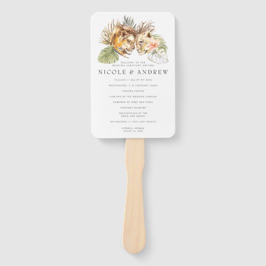 African Safari | Hochzeitsprogramm Hand Fan Fächer (Vorderseite)