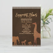 African Safari Jungle Zoo Braun Verlobung Dusche Einladung (Stehend Vorderseite)