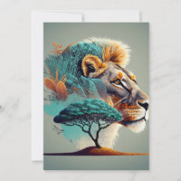 African Safari Lion Head