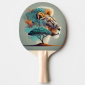 African Safari Lion Head Tischtennis Schläger (Vorderseite)