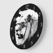 African Safari Lion Large Clock Große Wanduhr (Winkel)