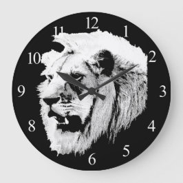 African Safari Lion Large Clock Große Wanduhr