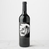 African Safari Lion Wine Label Weinetikett (Vorderseite)