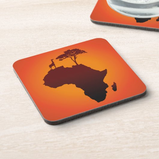 African Safari Map - Plastic Cork Untersetzer (Linke Seite)