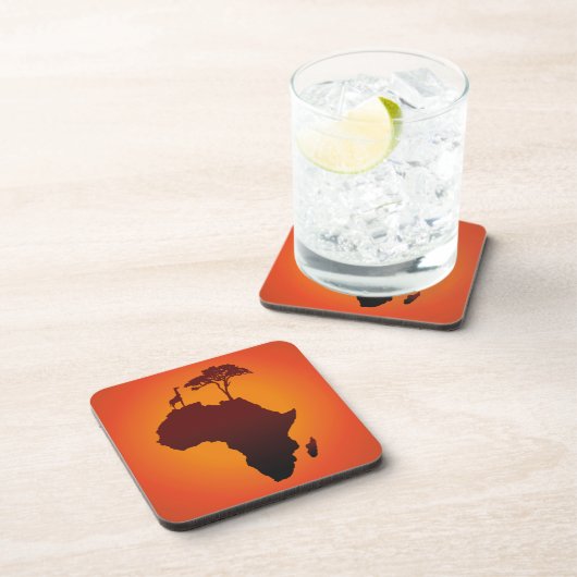 African Safari Map - Plastic Cork Untersetzer (Rechte Seite)