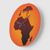 African Safari Map - Wall Clock Große Wanduhr (Winkel)