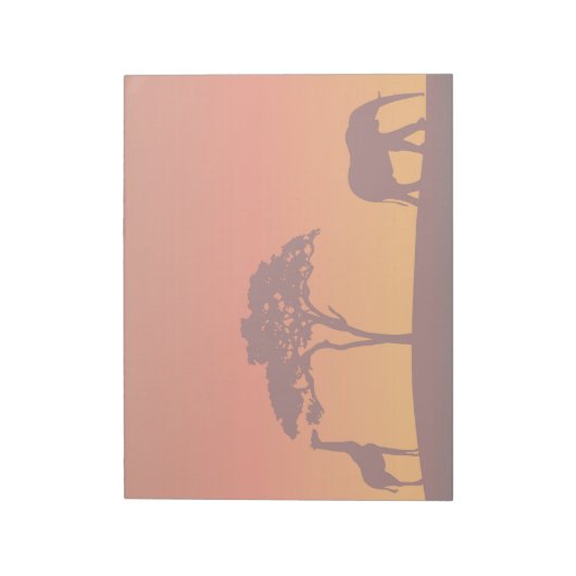African Safari Silhouette - Notepad Notizblock (Rotiert)