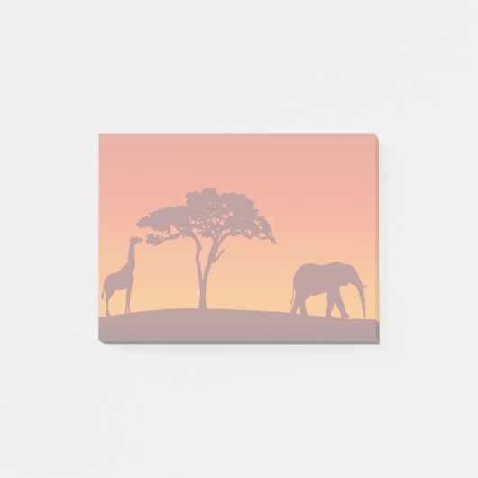 African Safari Silhouette - Post-it® Notes Post-it Klebezettel (Vorderseite)