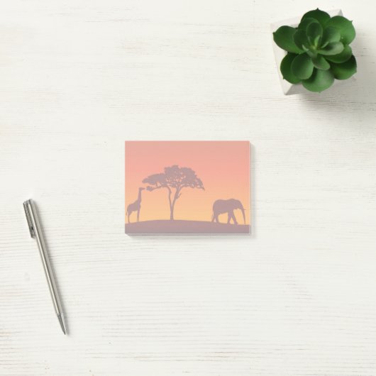 African Safari Silhouette - Post-it® Notes Post-it Klebezettel (Büro)