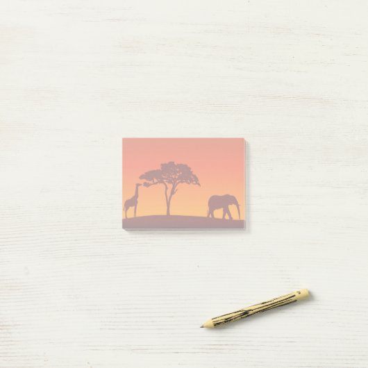 African Safari Silhouette - Post-it® Notes Post-it Klebezettel (Auf Schreibtisch)