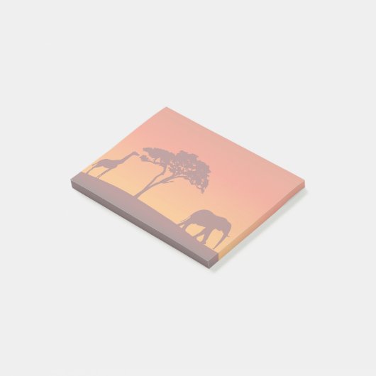 African Safari Silhouette - Post-it® Notes Post-it Klebezettel (angewinkelt)