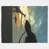 African Safari Sunset Animal Fleecedecke (Vorderseite (Horizontal))