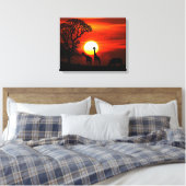 African Safari Sunset Animal Silhouetten Leinwanddruck (Insitu (Schlafzimmer))