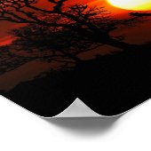 African Safari Sunset Animal Silhouetten Poster (Ecke)