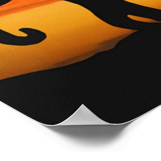 African Safari Sunset Elephant Silhouette Art Poster (Ecke)