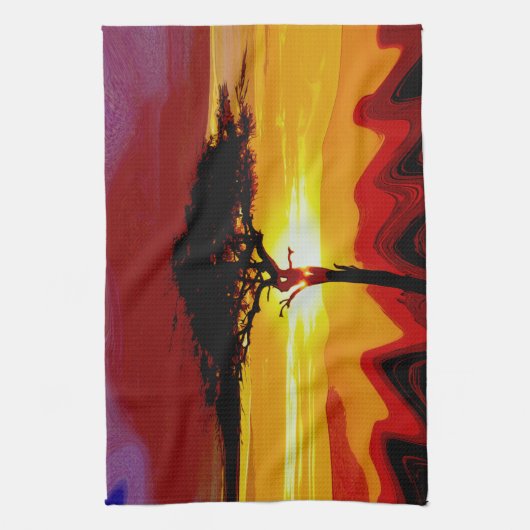 African Safari Sunset Geschirrtuch (Vertikal)