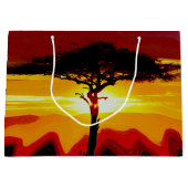 African Safari Sunset Große Geschenktüte (Vorderseite)