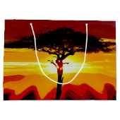 African Safari Sunset Große Geschenktüte (Rückseite)