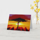 African Safari Sunset Karte (Gelbe Blume)