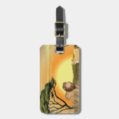 African Safari Sunset Lion and Lioness Gepäckanhänger (Vorderseite vertikal)