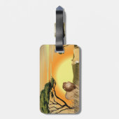 African Safari Sunset Lion and Lioness Gepäckanhänger (Rückseite vertikal)