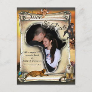 African Safari Sunset Save the Date Ankündigungspostkarte