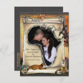 African Safari Sunset Save the Date Ankündigungspostkarte (Vorne/Hinten)