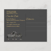 African Safari Sunset Save the Date Ankündigungspostkarte (Rückseite)