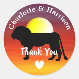 African Safari Wedding Thema Vielen Dank Runder Aufkleber