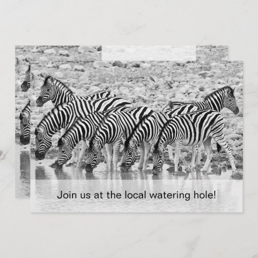 African Safari Zebra Funny Birthday Einladung (Vorne/Hinten)