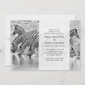 African Safari Zebra Wedding Einladung (Rückseite)