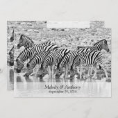 African Safari Zebra Wedding Einladung (Vorne/Hinten)