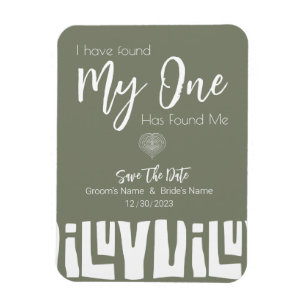 African Sage Green Wedding Magnet