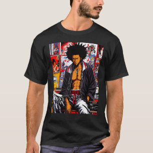 African Samurai Angesagt-hop Afro 90s Retro Chill  T-Shirt