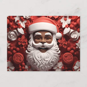 African Santa Black Claus Melanin Weihnachten Postkarte