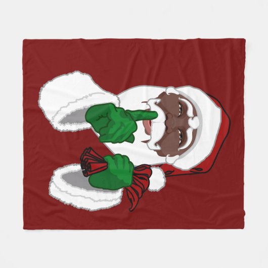 African Santa Christmas Blanket Santa Blanket Fleecedecke (Vorderseite (Horizontal))